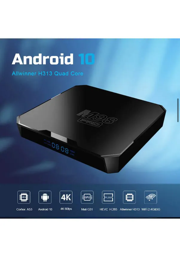 Bilişim Burada M98 Pro Android 10-0 Akıllı Sesli Kumandalı 2gb Ram 16GB 4K 3D Wıfı Android 10 Andriod Tv Box Iptv Cihaz  Iptv Box Inat Box